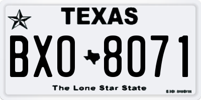 TX license plate BXO8071