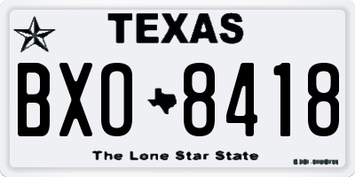 TX license plate BXO8418