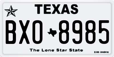 TX license plate BXO8985