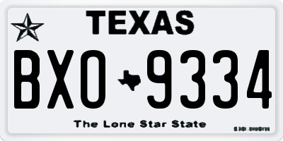 TX license plate BXO9334