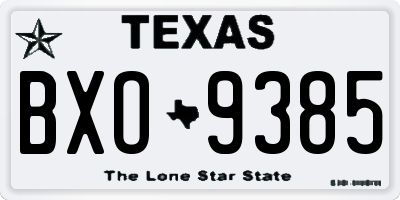 TX license plate BXO9385