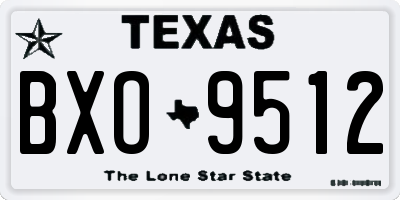 TX license plate BXO9512