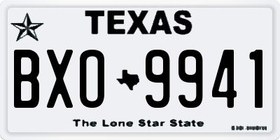 TX license plate BXO9941