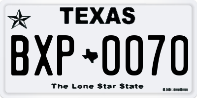 TX license plate BXP0070