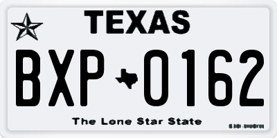 TX license plate BXP0162