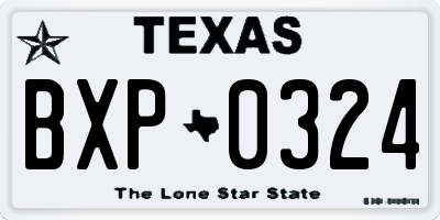 TX license plate BXP0324