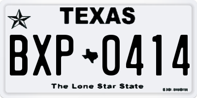 TX license plate BXP0414