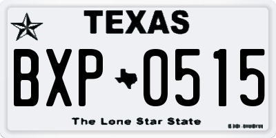 TX license plate BXP0515