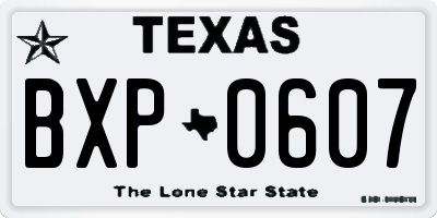 TX license plate BXP0607