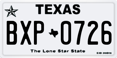 TX license plate BXP0726