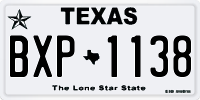 TX license plate BXP1138