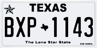 TX license plate BXP1143