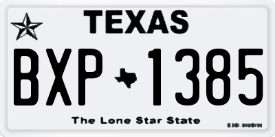 TX license plate BXP1385
