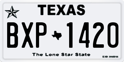 TX license plate BXP1420