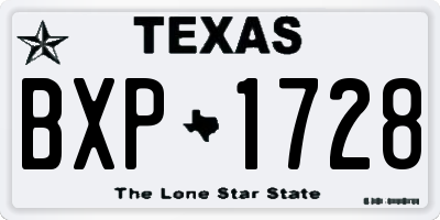 TX license plate BXP1728