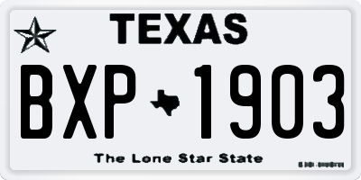 TX license plate BXP1903