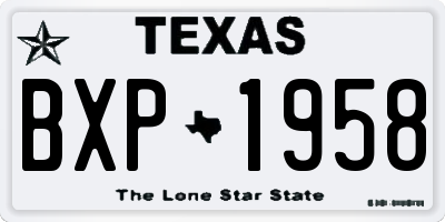 TX license plate BXP1958