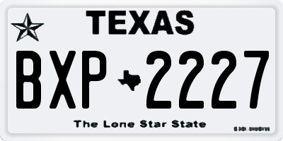 TX license plate BXP2227