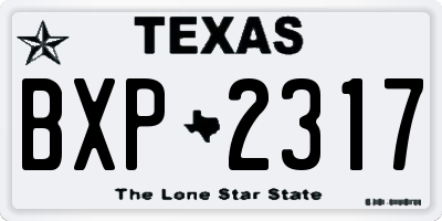 TX license plate BXP2317