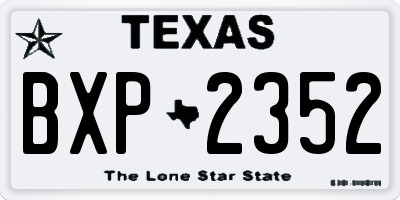 TX license plate BXP2352