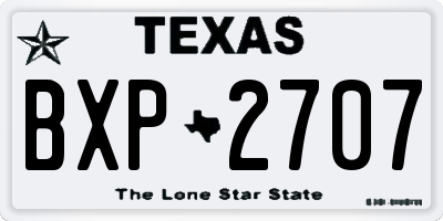 TX license plate BXP2707