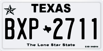 TX license plate BXP2711