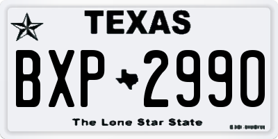 TX license plate BXP2990