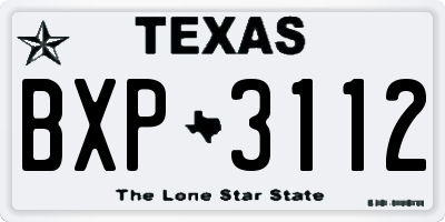 TX license plate BXP3112