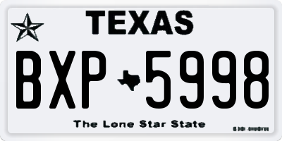 TX license plate BXP5998