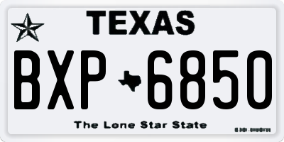 TX license plate BXP6850