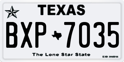 TX license plate BXP7035