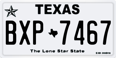 TX license plate BXP7467