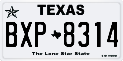 TX license plate BXP8314