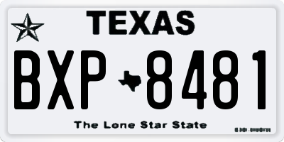 TX license plate BXP8481