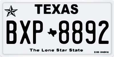 TX license plate BXP8892