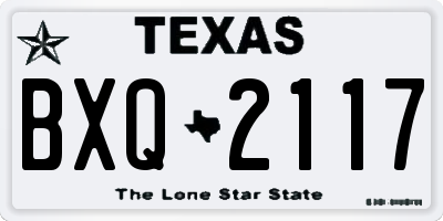 TX license plate BXQ2117
