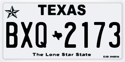 TX license plate BXQ2173