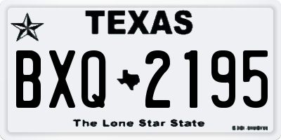 TX license plate BXQ2195
