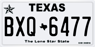 TX license plate BXQ6477