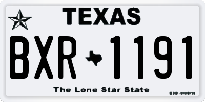 TX license plate BXR1191