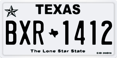 TX license plate BXR1412