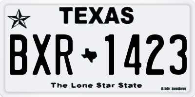 TX license plate BXR1423