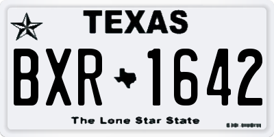 TX license plate BXR1642