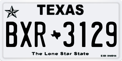 TX license plate BXR3129
