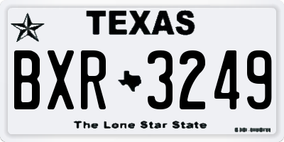 TX license plate BXR3249
