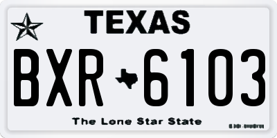 TX license plate BXR6103