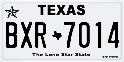TX license plate BXR7014