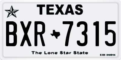 TX license plate BXR7315