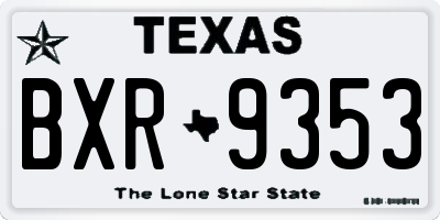 TX license plate BXR9353
