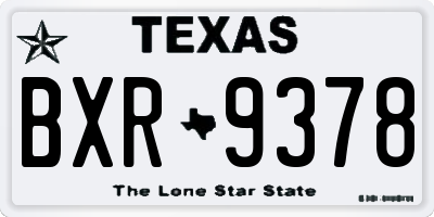 TX license plate BXR9378